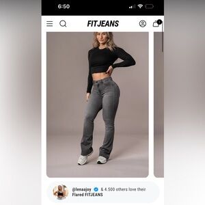 Gray fit jeans flared. Only worn twice